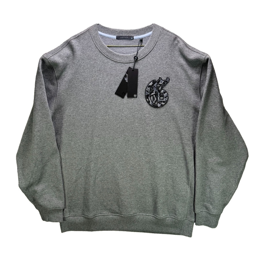 Greyson Crewneck Sweatshirt Mens XL Gray Golf Pullover Fleece NWT MSRP $180